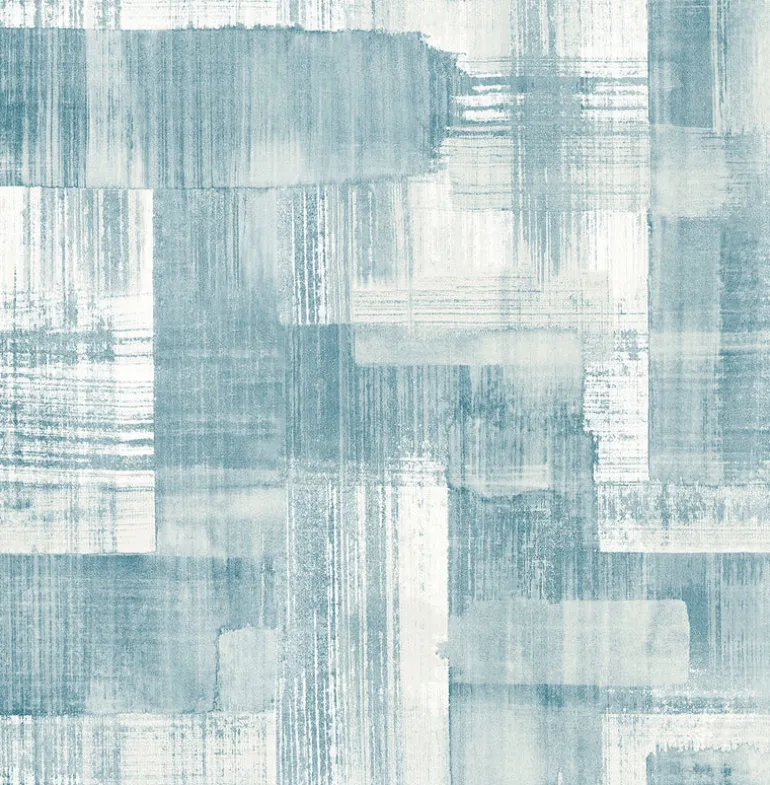 2889-25226 Trosa Teal Brushstroke Wallpaper