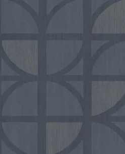 395813 Tulip Dark Blue Geometric Trellis Wallpaper