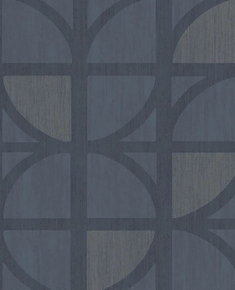 395813 Tulip Dark Blue Geometric Trellis Wallpaper