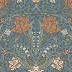 2948-33009 Tulipa Blue Floral Wallpaper