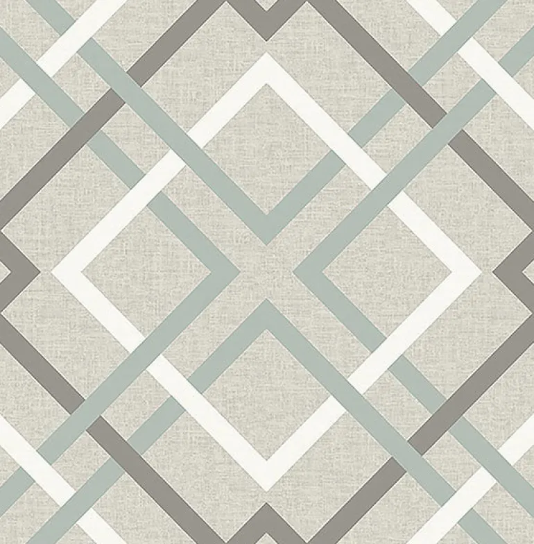 2766-22649 Tuvalu Taupe Plaid Wallpaper