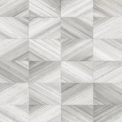 2922-25379 Ulysses Grey Geometric Wood Wallpaper