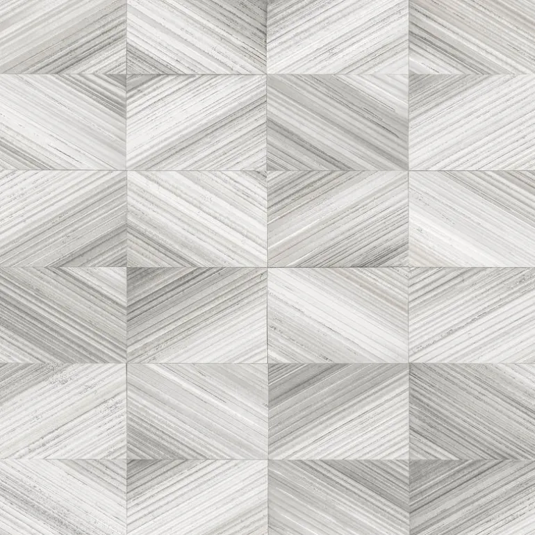 2922-25379 Ulysses Grey Geometric Wood Wallpaper