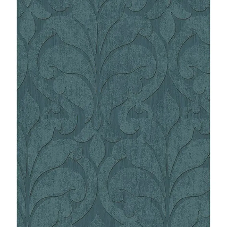 376003 Vallon Teal Damask Wallpaper