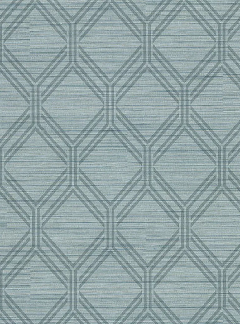 2910-2726 Vaughan Teal Geometric Wallpaper