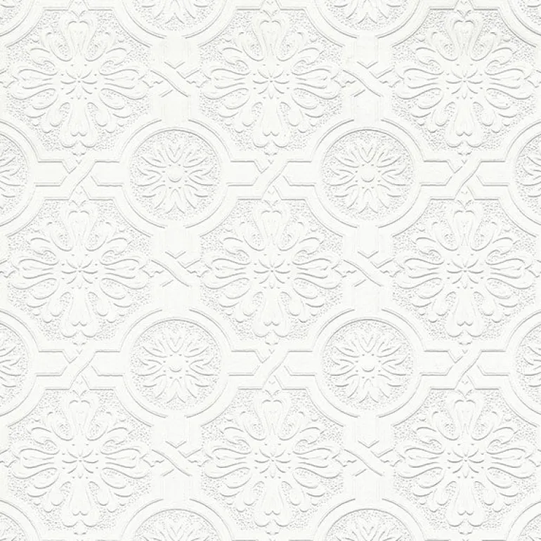 4000-32817 Victorian White Tin Ceiling Paintable Wallpaper