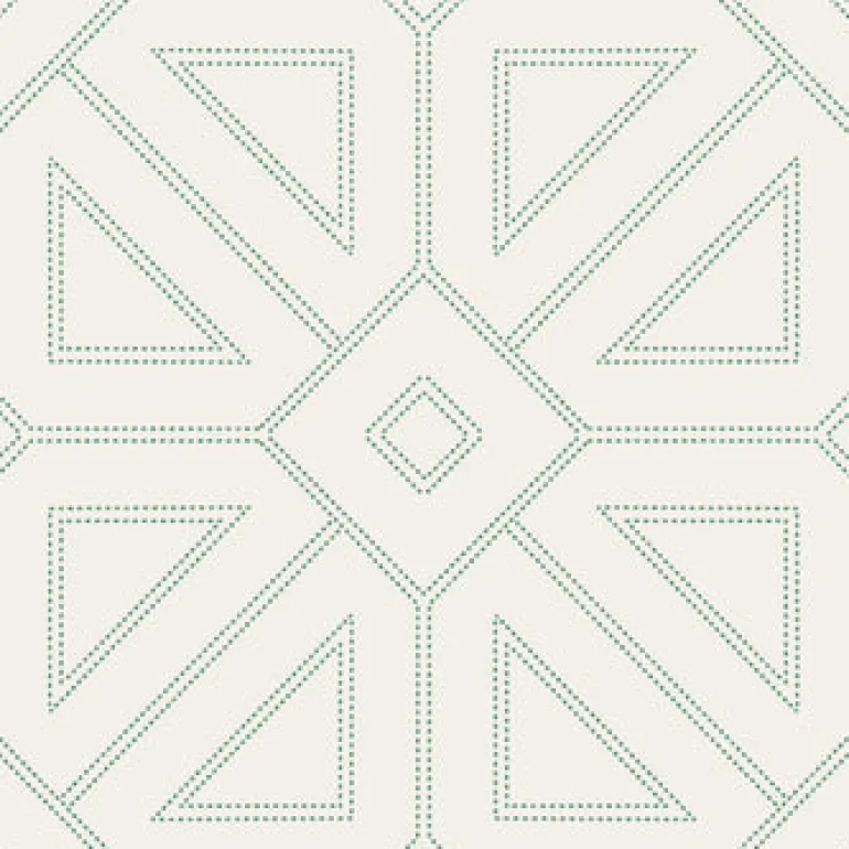 2973-87373 Voltaire Green Beaded Geometric Wallpaper