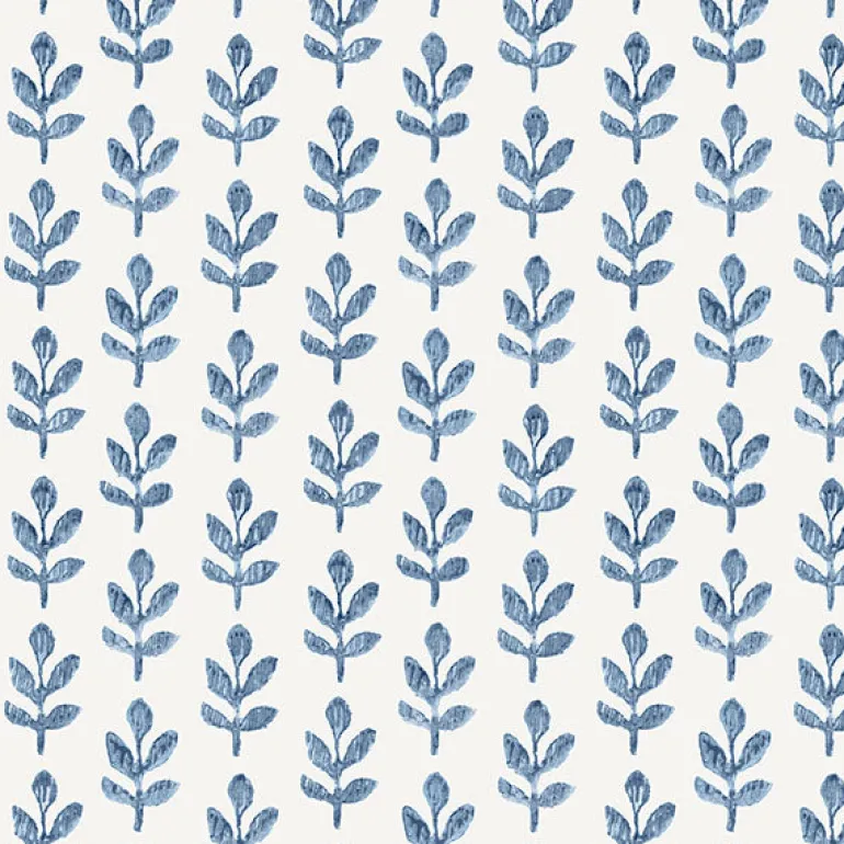 3123-13841 Whiskers Blue Leaf Wallpaper