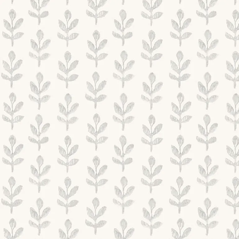 3123-13842 Whiskers Light Grey Leaf Wallpaper