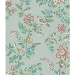 375061 Willem Mint Painted Garden Wallpaper