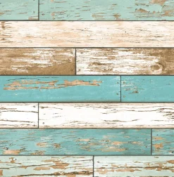 2922-22318 Wynona Blue Scrap Wood Wallpaper