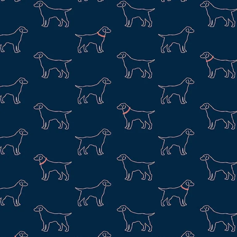 3122-10402 Yoop Dark Blue Dog Wallpaper