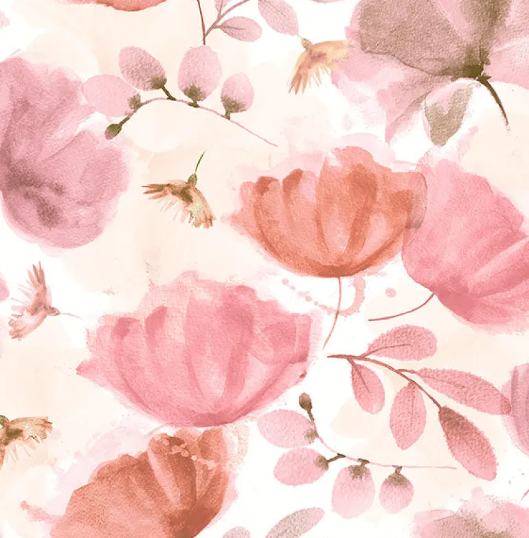 2904-25680 Zahra Pink Floral Wallpaper