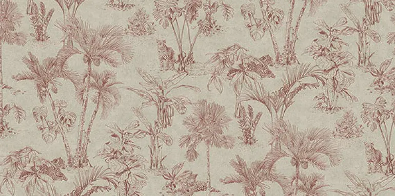 4044-38021-3 Zapata Merlot Tropical Jungle Wallpaper