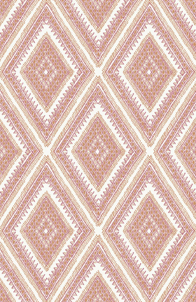 2969-26015 Zaya Orange Tribal Diamonds Wallpaper