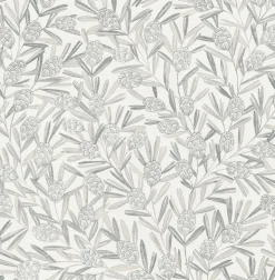 2970-26102 Zulma Grey Decorative Botanical Wallpaper