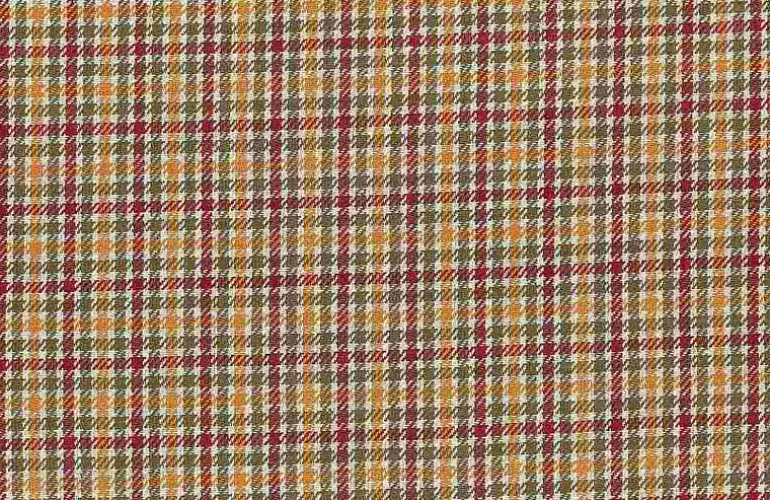 Aberdeen Tweed Wine Khaki Laura Kiran Fabric
