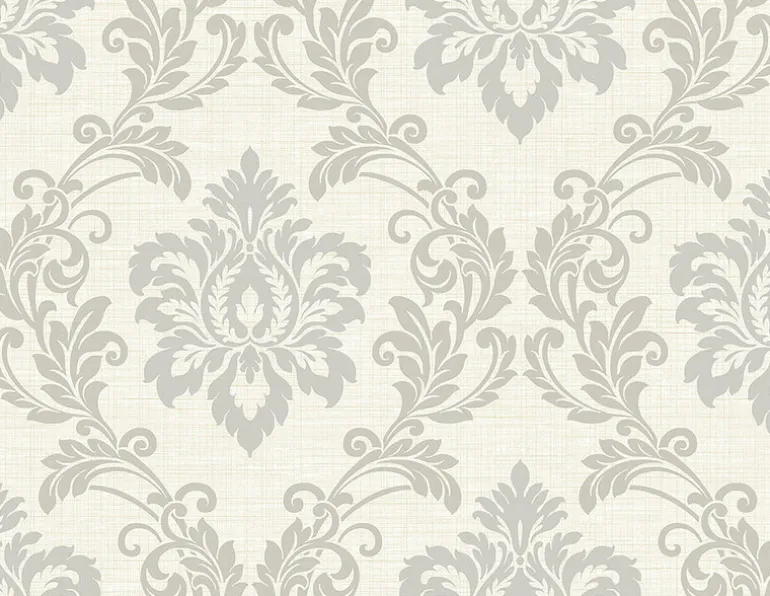 Adela Ivory Twill Damask Wallpaper
