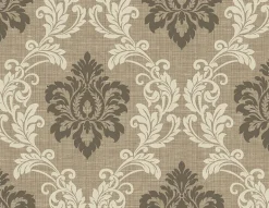 Adela Light Brown Twill Damask Wallpaper