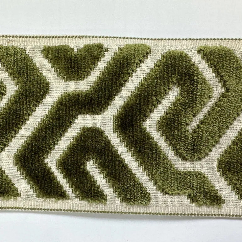 Agos Lime 3.5 inch Green Cut Velvet Europatex Trim