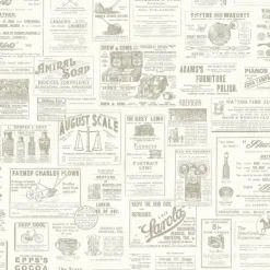 Alden Cream Newspaper Wallpaper