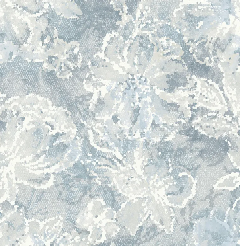 Allure Blue Floral Wallpaper