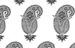 Antique Paisley Print Smoke White Laura Kiran Fabric