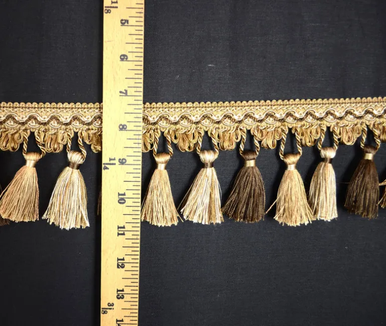 ART 1398 Brown Taupe Tassel Trim Fringe