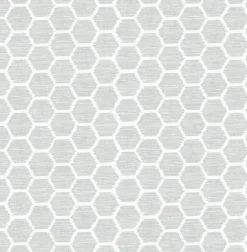Aura Grey Honeycomb Wallpaper