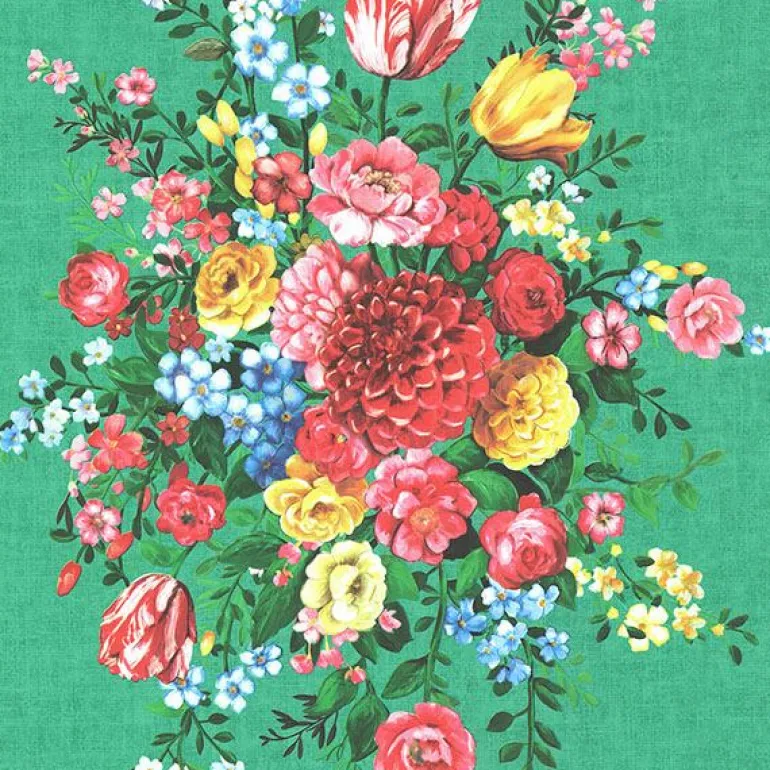 Ayaanle Green Dutch Painters Floral Wallpaper