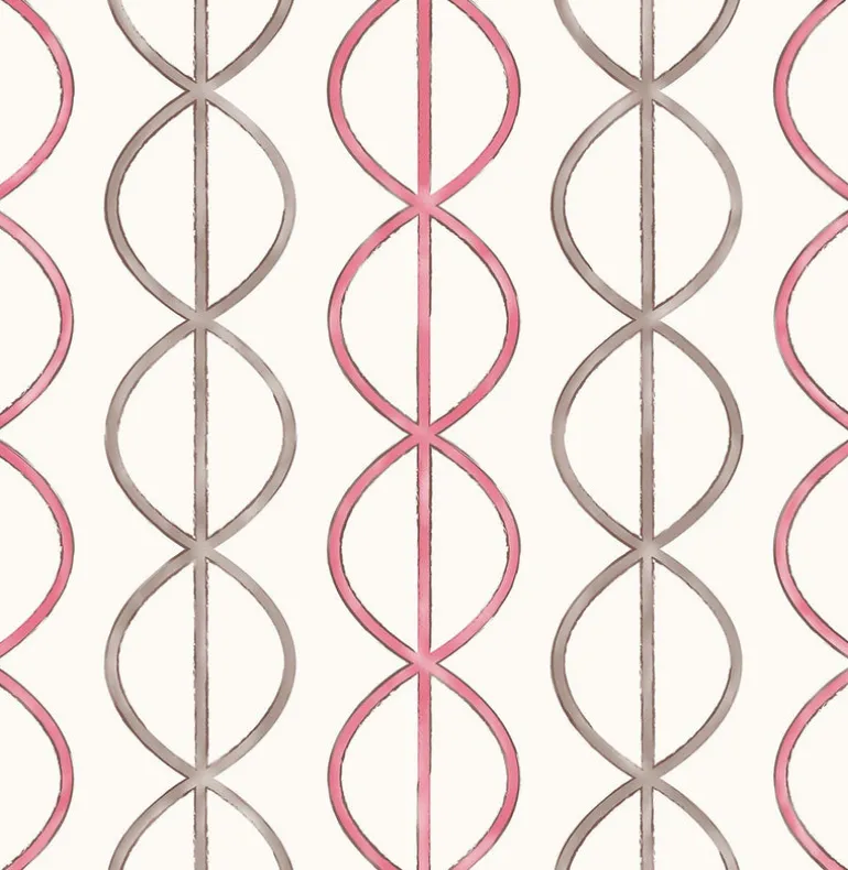 Banning Stripe Pink Geometric Wallpaper