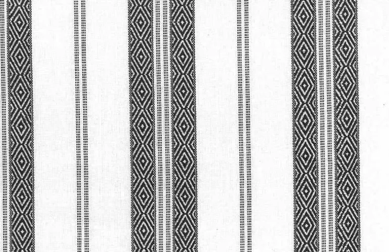 Berber Stripe Black On White Laura Kiran Fabric