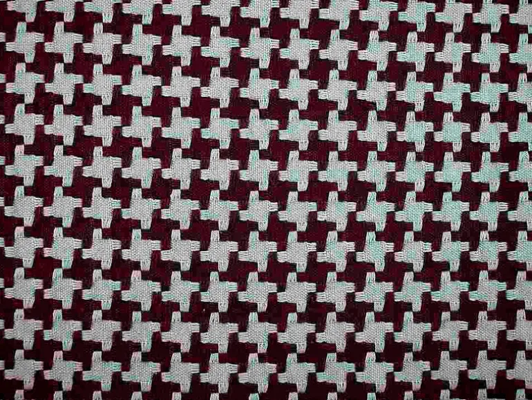 Big Houndstooth Chocolate Robin Laura Kiran Fabric