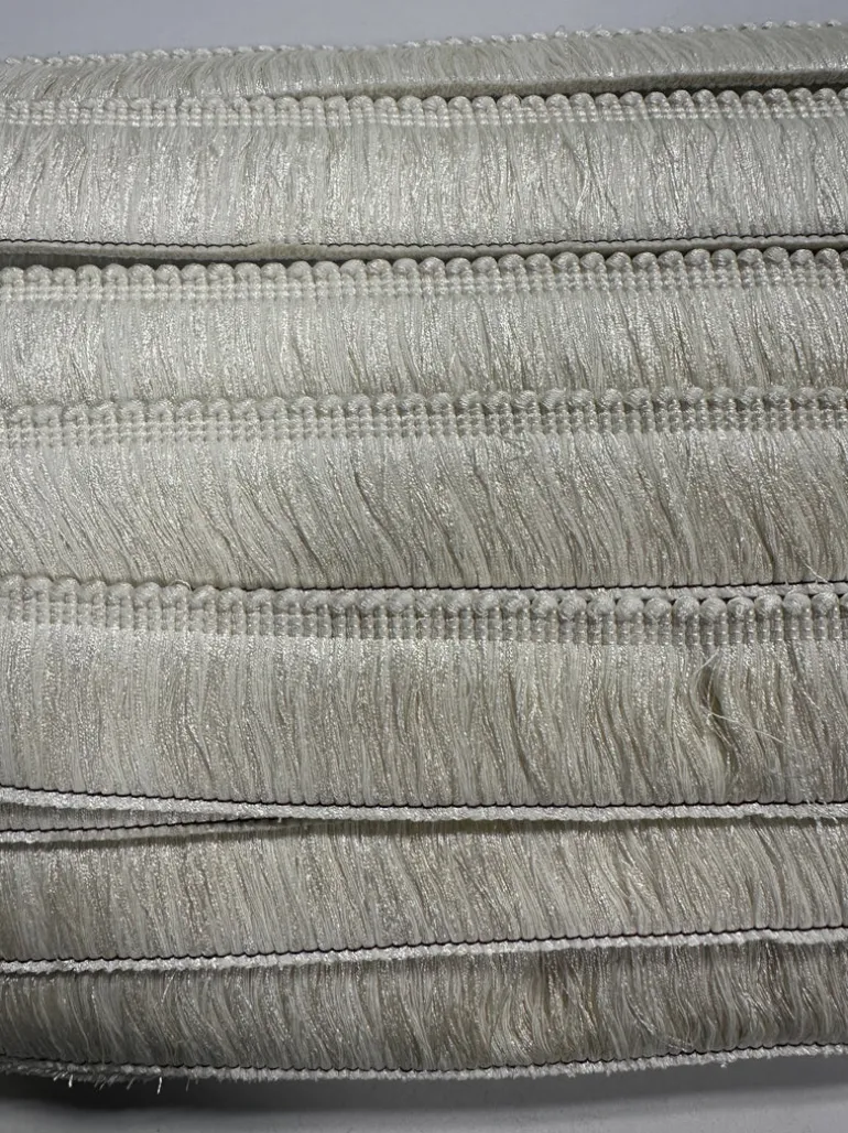 BIR606/3 White 2 inch Brush Fringe