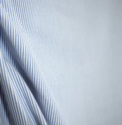 Blue Pin Stripe Fabric DE71 Essex Sky Roth