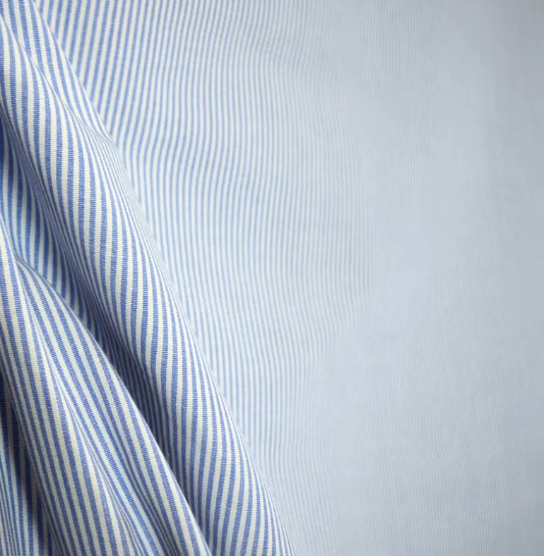 Blue Pin Stripe Fabric DE71 Essex Sky Roth