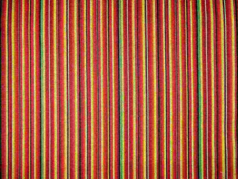 Bolivian Stripe Red Laura Kiran Fabric