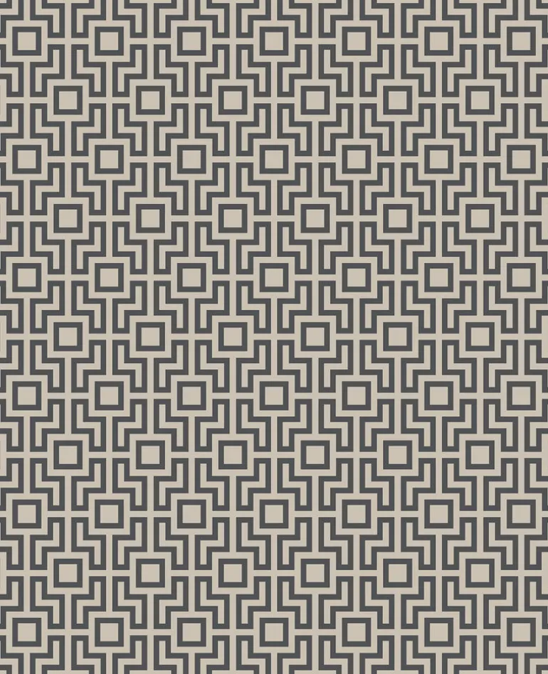 Boxwood Black Geometric Wallpaper