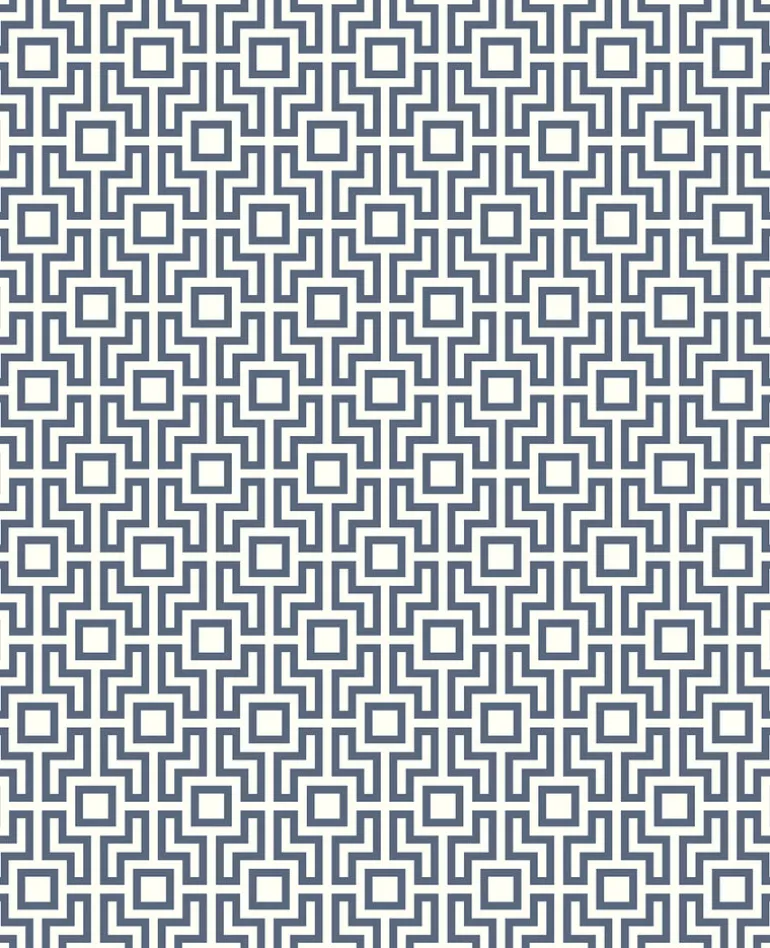 Boxwood Blue Geometric Wallpaper