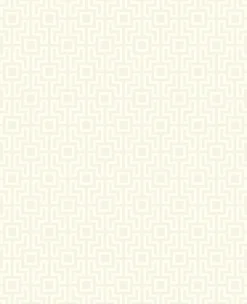 Boxwood Platinum Geometric Wallpaper