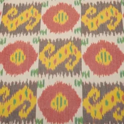 Bukhara Ikat Red Yellow Black Laura Kiran Fabric
