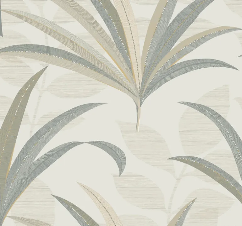 CA1551 White/Off Whites El Morocco Palm Wallpaper