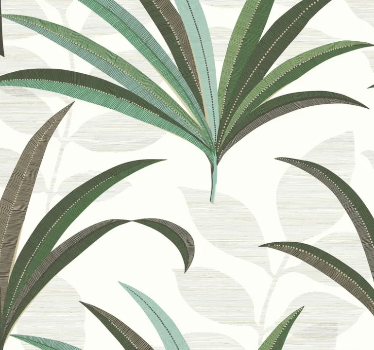 CA1553 White/Off Whites El Morocco Palm Wallpaper
