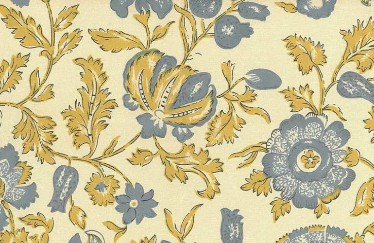 Calicut Handprint Sun Chambray Laura Kiran Fabric