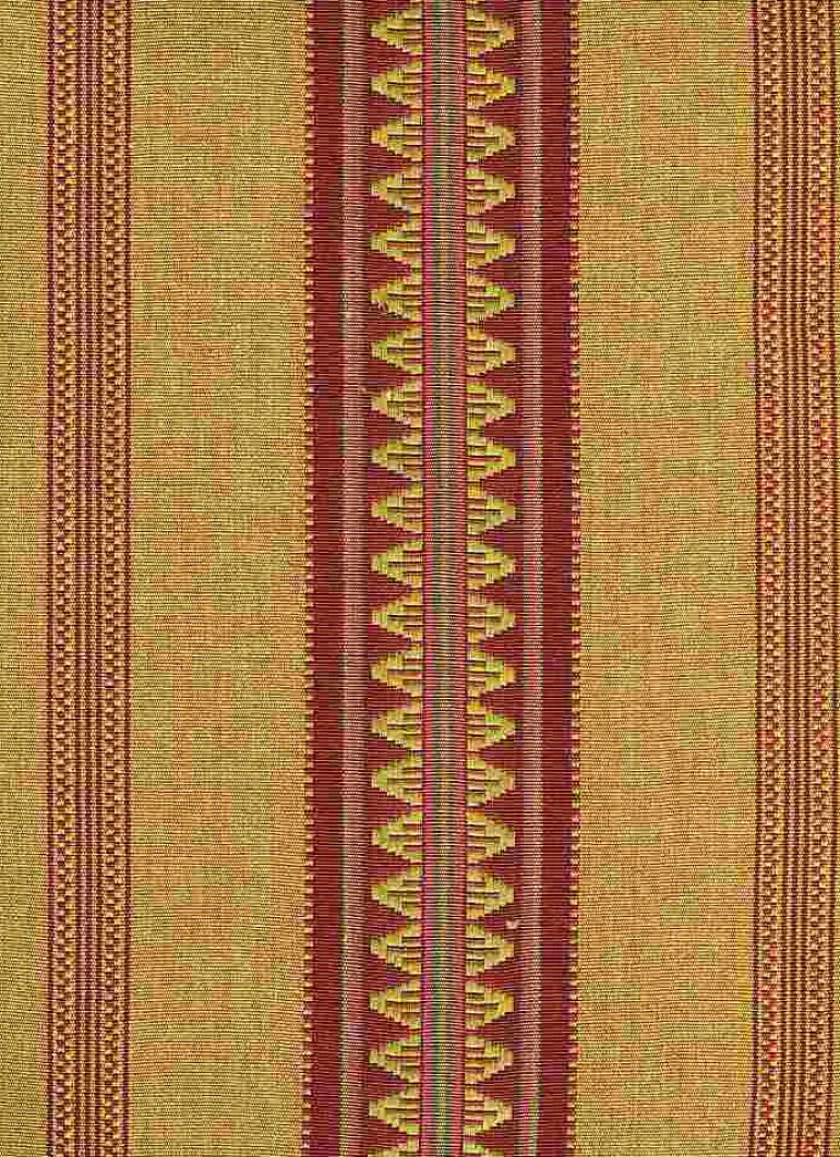 Catalan Stripe Berry Gold Laura Kiran Fabric