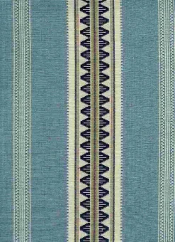 Catalan Stripe Blues Laura Kiran Fabric