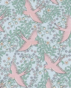 Cerina Light Blue Swallow Wallpaper