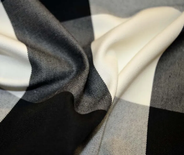 Checkmate Black Cream Sheldon & Barnett Fabric