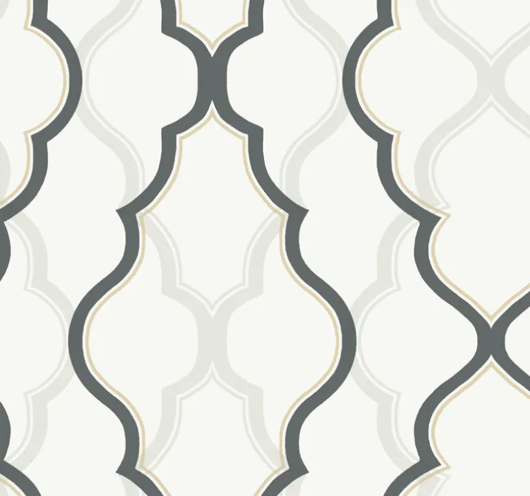 CI2391 White Black Double Damask Wallpaper