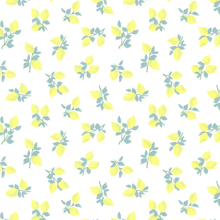 Citron Off-White Juicy Lemon Wallpaper